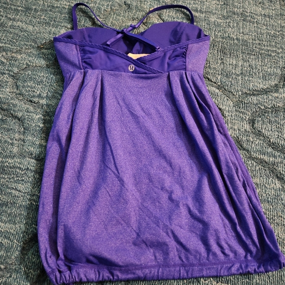 Lululemon Shelf Tank Bra Drawstring Waist Criss Cross Back Purple Size 6 - Picture 3 of 6